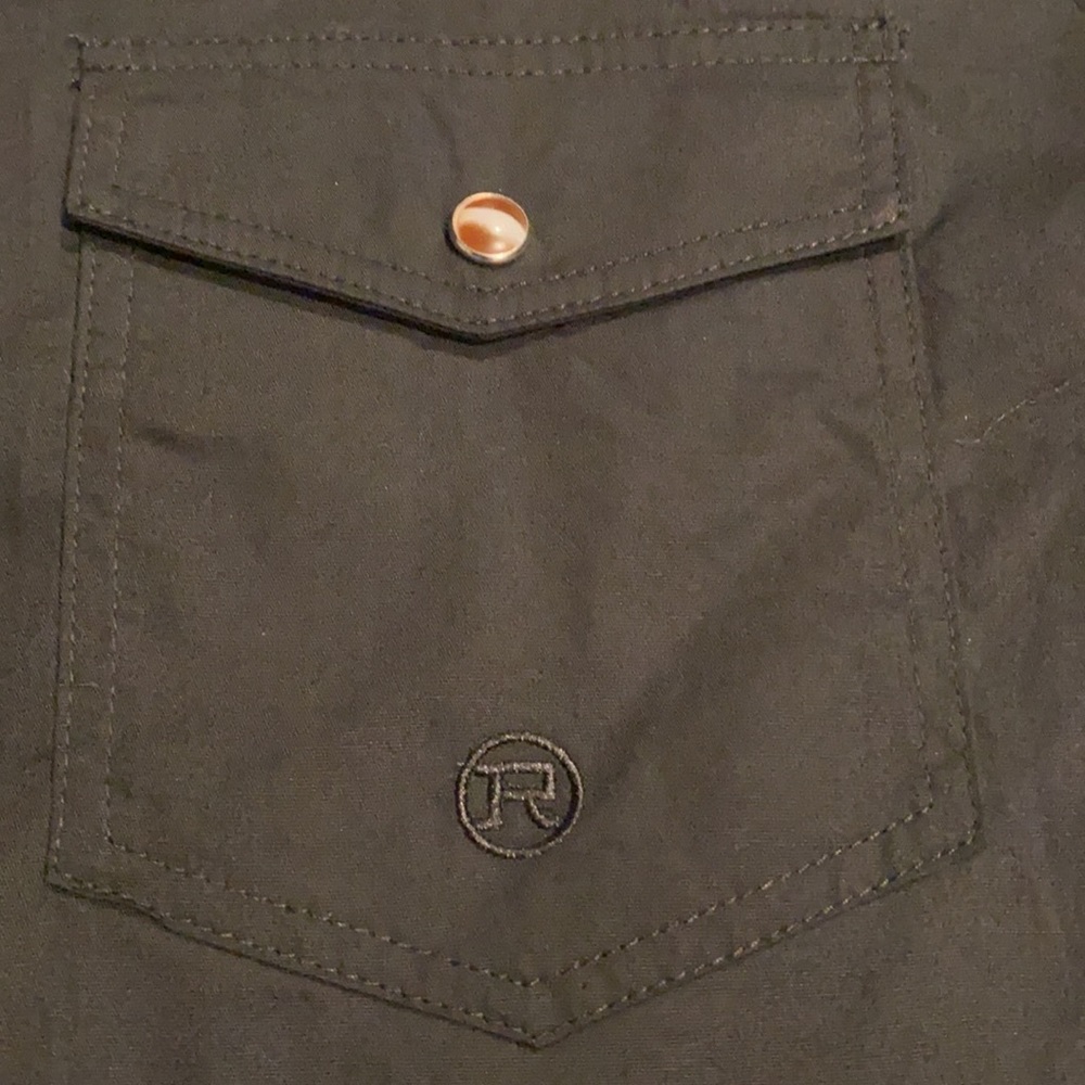Nwot Roper Basic Solid Black Western Pocket Shirt - image 5